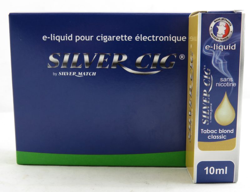 5 flacons silver cig tabac blond classic sans nicotine