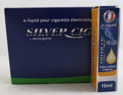 5 flacons silver cig tabac blond original 16mg