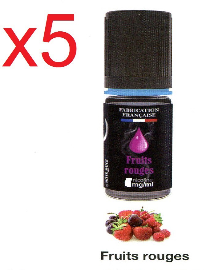 5 flacons silver cig fruit rouge 0 nicotine
