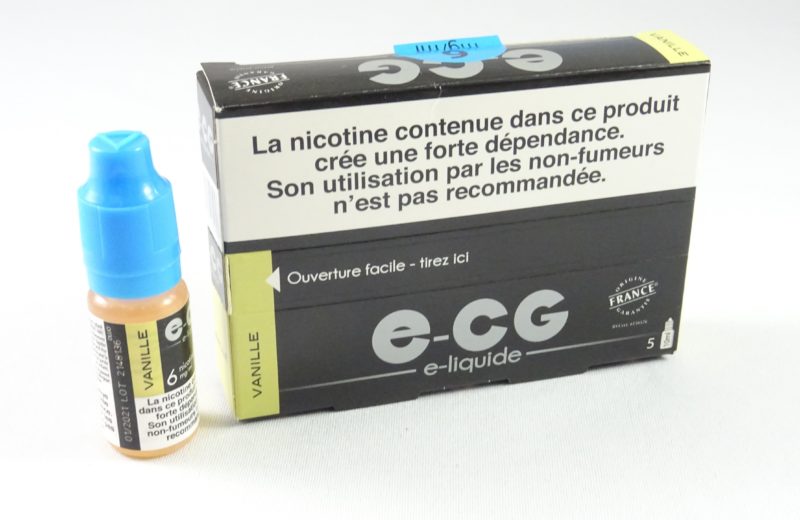 Boite 5 flacons E-CG vanille 6 mg de nicotine
