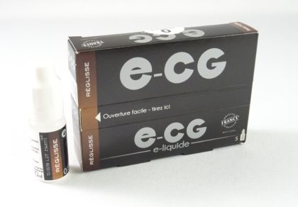 Boite 5 flacons E-CG réglisse 0mg de nicotine.