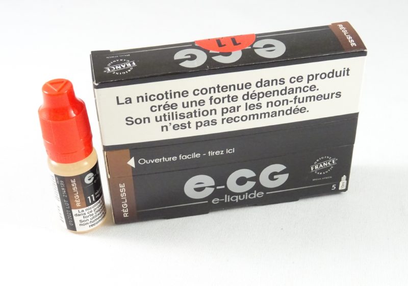 Boite 5 flacons E-CG réglisse 11mg de nicotine