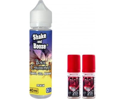 E-liquide SHAKE and BOOZE black caribbean 40ml+2 nicoshoot 10ml