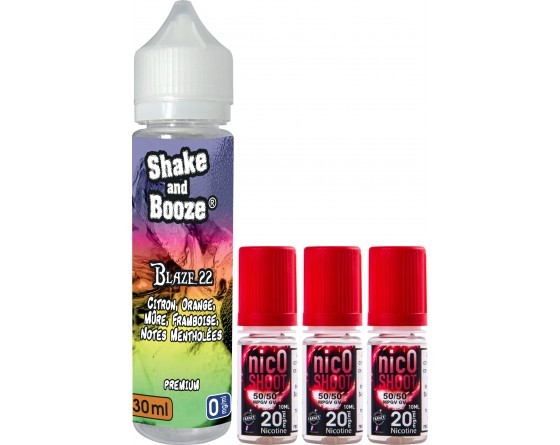 E-liquide SHAKE and BOOZE blaze 30ml + 3 nicoshoot 10ml