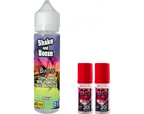 E-liquide SHAKE and BOOZE blaze 40ml + 2nicoshoot 10ml