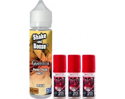 E-liquide SHAKE and BOOZE Graffiti 30ml + 3 nicoshoot 10ml.