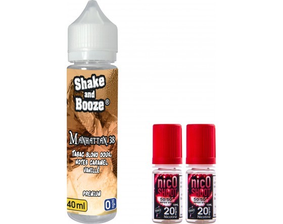 E-liquide SHAKE and BOOZE Manhattan 40ml + 2 nicoshoot de 10ml