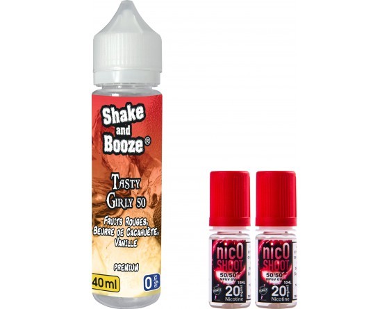 E-liquide SHAKE and BOOZE Tasty Girly 40ml + 2 nicoshoot de 10ml