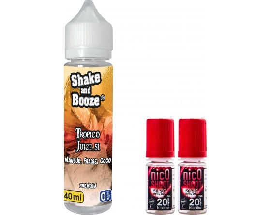 E-liquide SHAKE and BOOZE Tropico Juice 40ml + 2 nicoshoot de 10ml