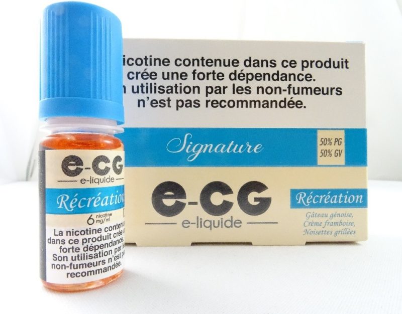 Boite 5 flacon E-liquide e-CG Signature Récréation 6 mg