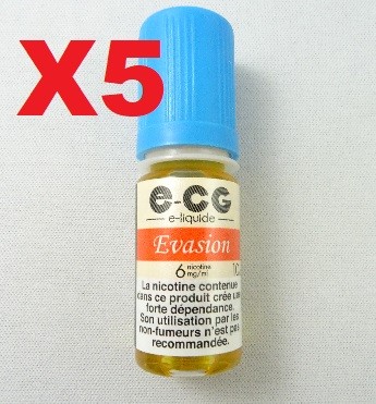 Boite 5 flacon E-liquide e-CG Signature Evasion 6 mg