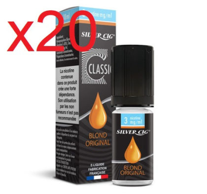 20 flacons e-liquide silvrer cig blond original 3 mg