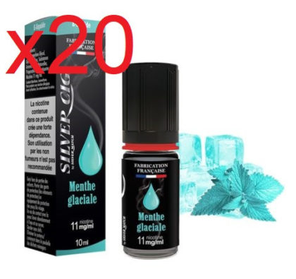 20 flacons e-liquide silvrer menthe glaciale 6 mg