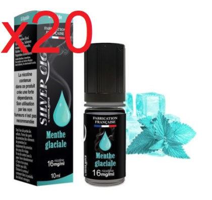 20 flacons e-liquide silvrer menthe glaciale 11 mg