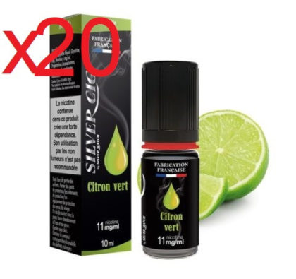 20 flacons e-liquide silver cig citron vert 6 mg