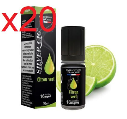 20 flacons e-liquide silver cig citron vert 11 mg