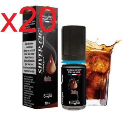 20 flacons e-liquide silver cig cola 3 mg