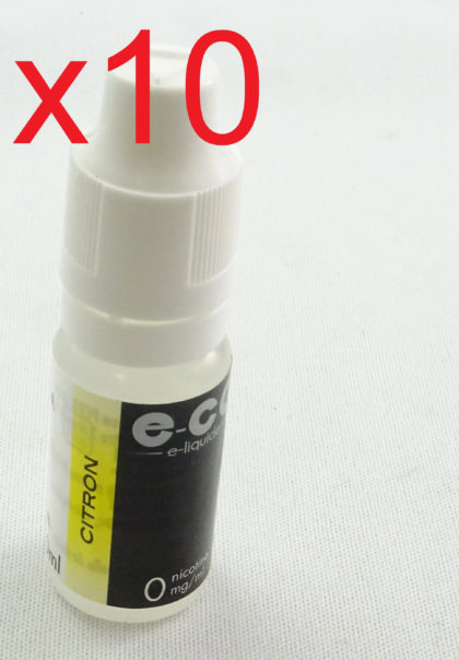 5 flacons E-CG e-liquide citron 0mg.