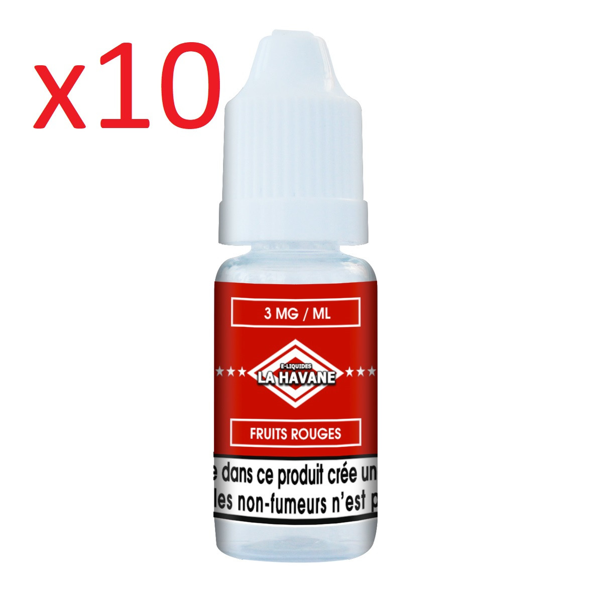 10 flacons e-liquide la havane fruit rouge 3mg/ml de nicotine – La