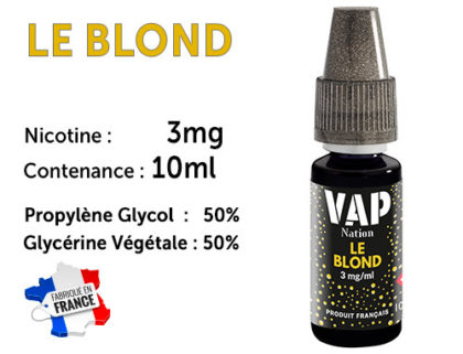 E-liquide VAP NATION le blond 3 mg/ml de nicotine
