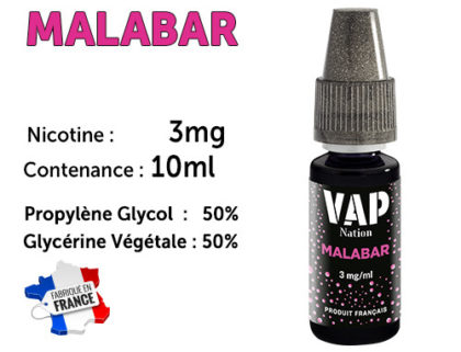 E-liquide VAP NATION corne de gazelle 3 mg/ml de nicotine
