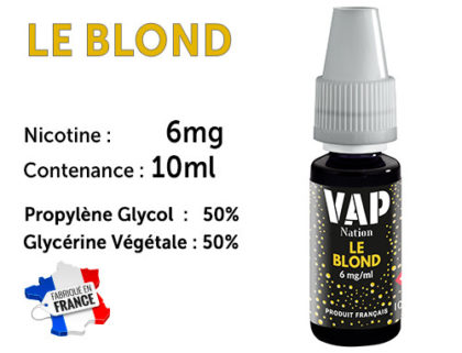 Vap Nation le blond 6mg/ml de nicotine.