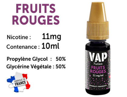 E-liquide Vap Nation fraise 11mg/ml de nicotine