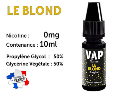 E-liquide VAP NATION le blond 0 de nicotine