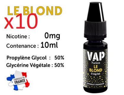 E-liquide VAP NATION le blond 0 de nicotine