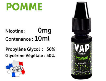 E-liquide VAP NATION pomme 0 de nicotine
