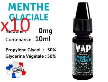 E-liquide VAP NATION menthe glaciale 0 de nicotine