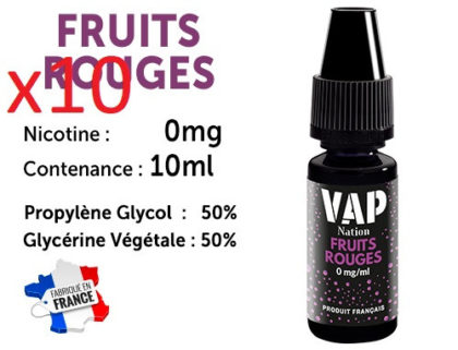 E-liquide VAP NATION fruits rouges 0 de nicotine
