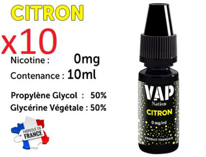 E-liquide VAP NATION citron 0 de nicotine