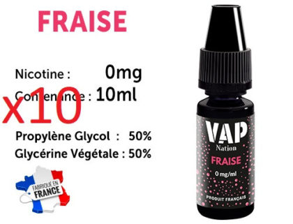 E-liquide VAP NATION fraise 0 de nicotine