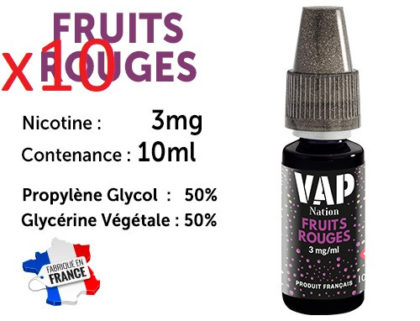 E-liquide VAP NATION fruit rouge 3 mg/ml de nicotine