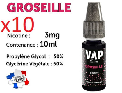 E-liquide VAP NATION groseille 3 mg/ml de nicotine