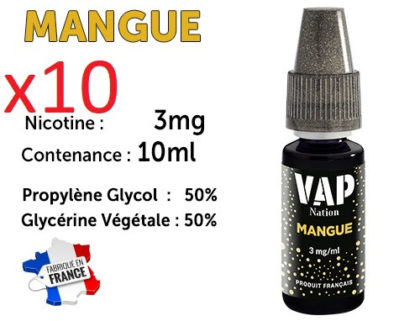 E-liquide VAP NATION mangue 3 mg/ml de nicotine