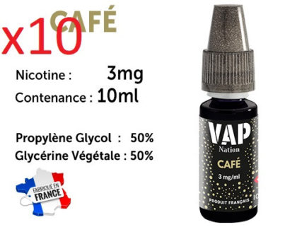 E-liquide VAP NATION café 3 mg/ml de nicotine