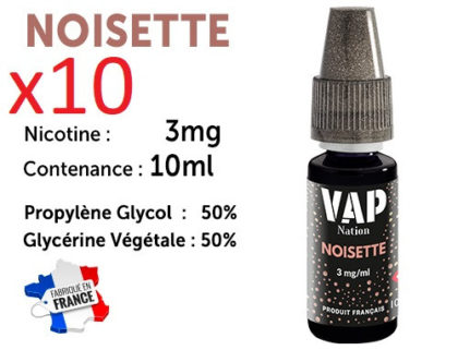 E-liquide VAP NATION noisette 3 mg/ml de nicotine