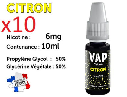 Vap Nation citron 6mg/ml de nicotine.