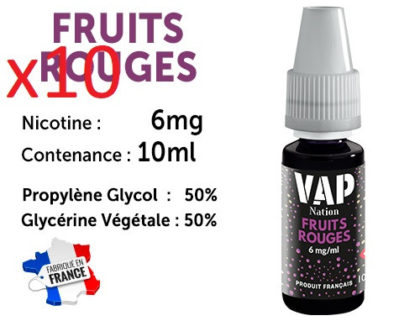 Vap Nation fruits rouges 6mg/ml de nicotine.