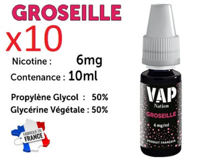 Vap Nation groseille 6mg/ml de nicotine.