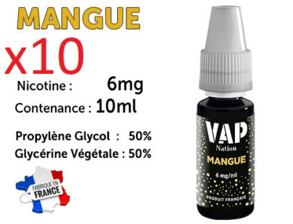 Vap Nation mangue 6mg/ml de nicotine.