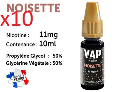 E-liquide Vap Nation noisette 11mg/ml de nicotine