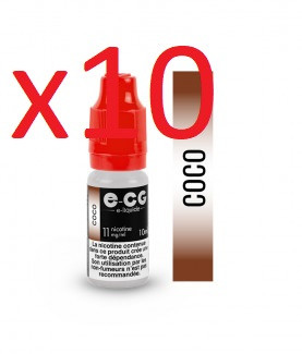 5 flacons e-liquides E-CG e-liquide noix de coco 0mg.