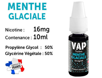 E-liquide Vap nation menthe chlorophylle 16mg/ml de nicotine
