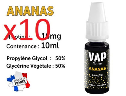 10 flacons e-liquides Vap nation agrumes 16mg/ml de nicotine