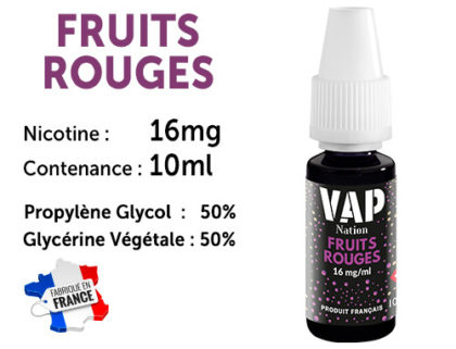 E-liquide Vap nation fraise 16mg/ml de nicotine