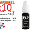 10 flacons e-liquides Vap nation caramel 16mg/ml de nicotine
