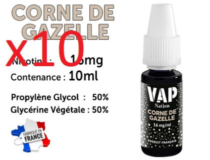10 flacons e-liquides Vap nation caramel 16mg/ml de nicotine